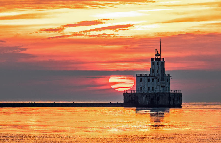 The Milwaukee Breakwater lighthouse - #2 Photograph by Steve Bell - Pixels