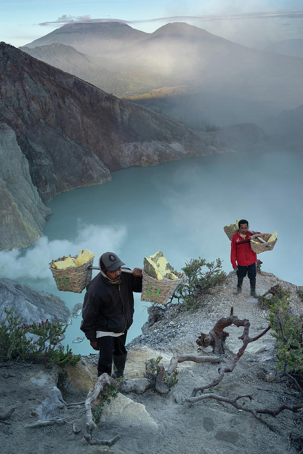 The miners of Mt Ijen Photograph by Anges Van der Logt