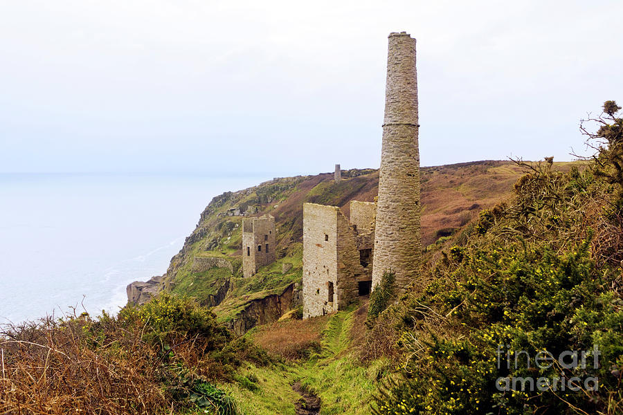 Architecture Photograph - The Mines of Trewavas by Terri Waters