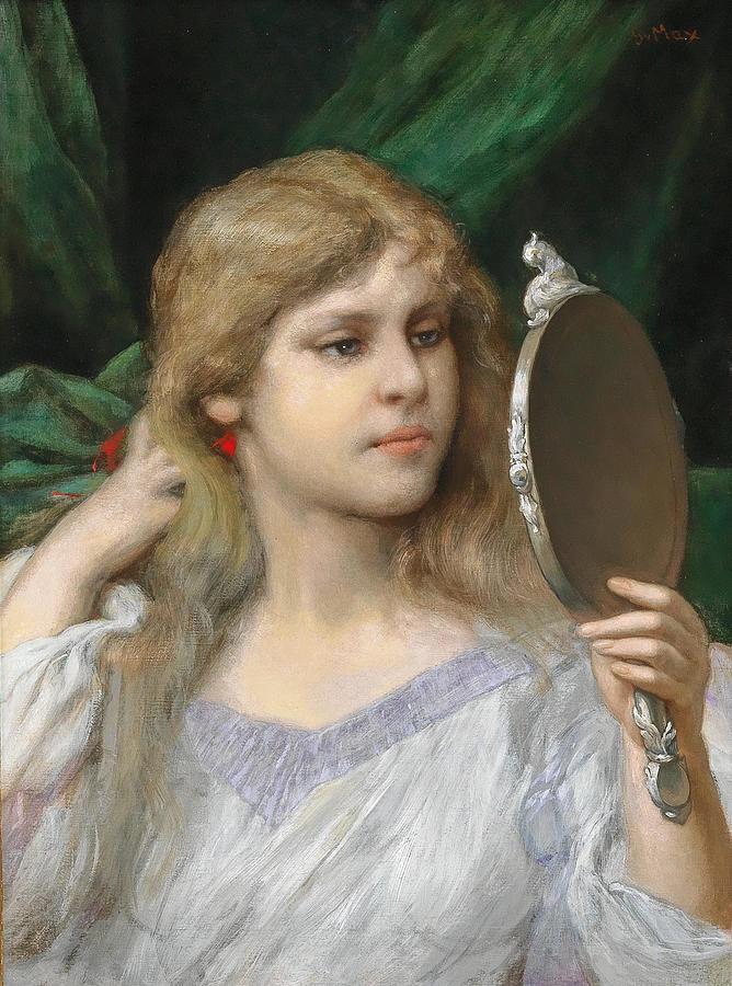 The Mirror Painting by Gabriel von Max