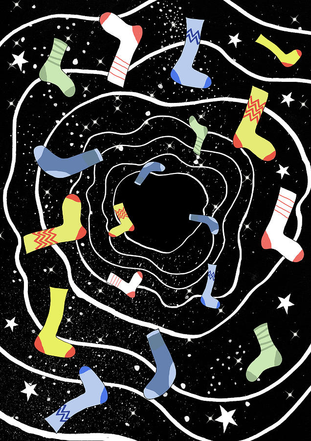 Space Mixed Media - The Missing Sock Wormhole  by Andrew Hitchen