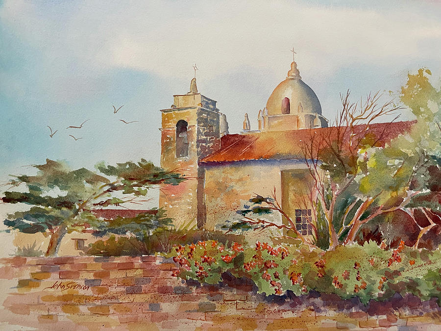 Architecture Painting - The Mission at Carmel by John Svenson