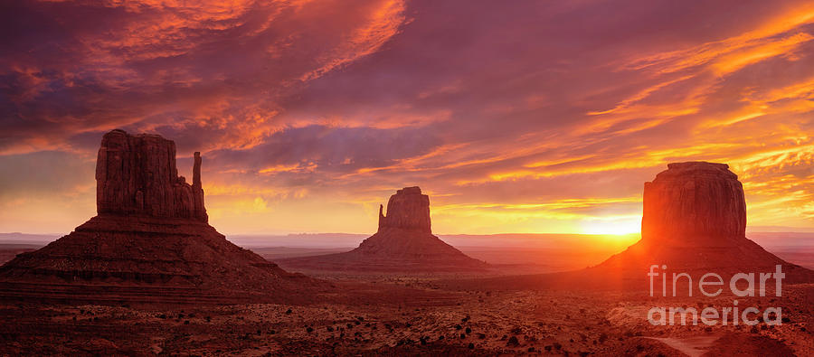 The Mittens at Sunrise, Monument Valley Navajo Tribal Park, Arizona, USA Photograph by Neale And Judith Clark