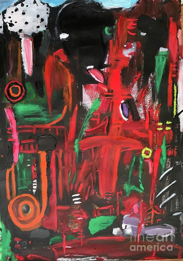 The Mocking Tongue, an abstract artwork Painting by Denise Morgan