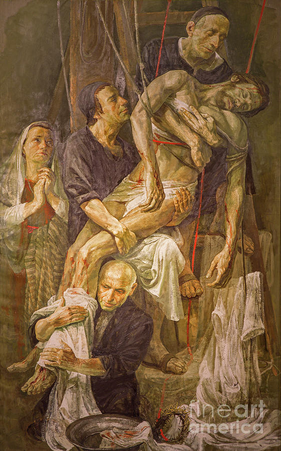Architecture Photograph - The modern painting of Deposition of the cross by Jozef Sedmak