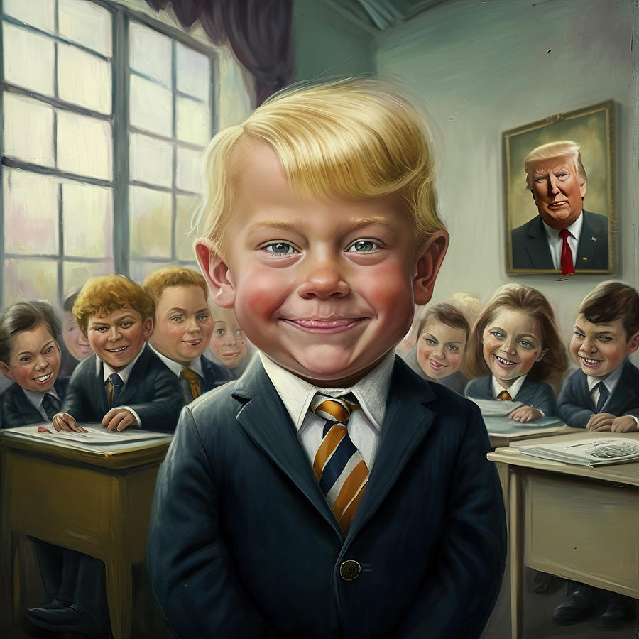 Donald Trump Painting - The Moment he knows by My Head Cinema