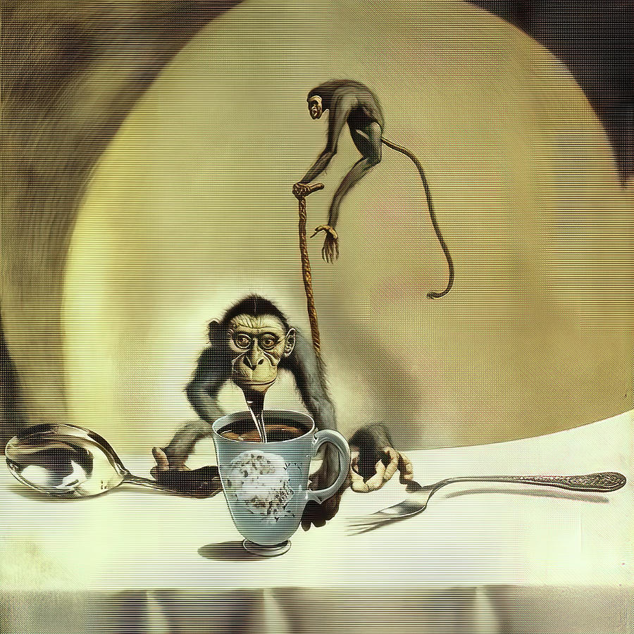 The Monkey Poop Coffee Shop Ii Digital Art By Oliver Grasset - Pixels