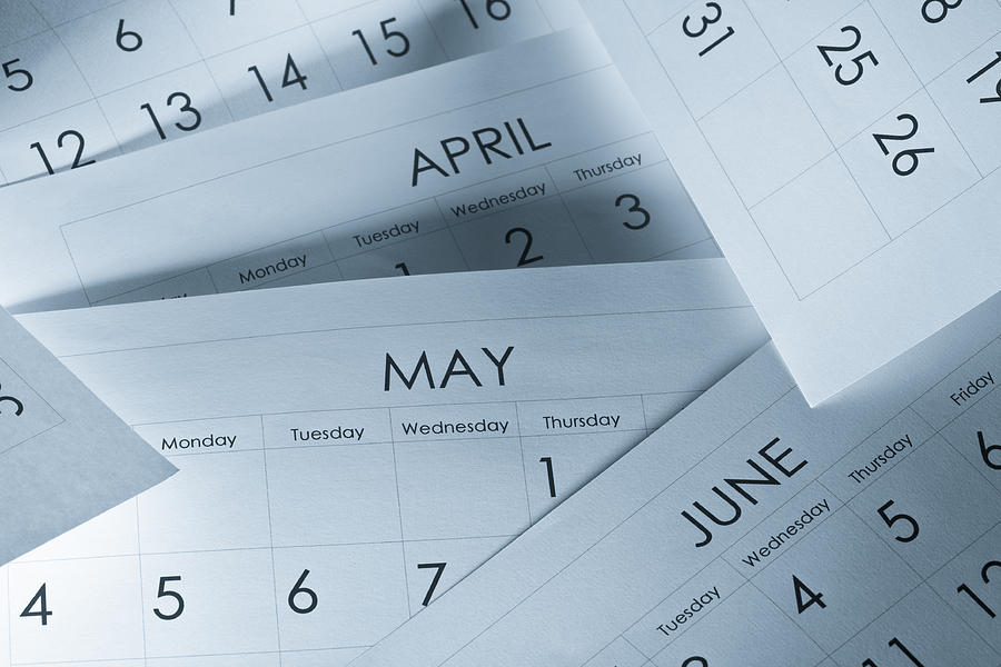 The months and days of the year on calendar paper Photograph by JLGutierrez