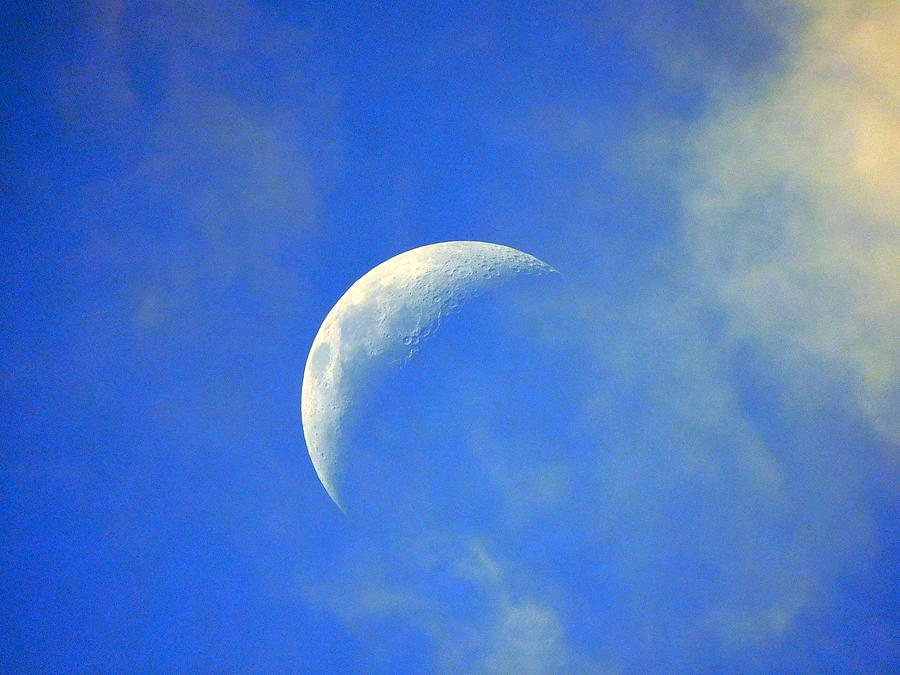 The Moon and clouds 4th June Western Australia Photograph by Roberto Gagliardi