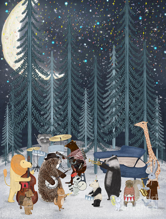 Childrens Painting - The Moon Band by Bri Buckley
