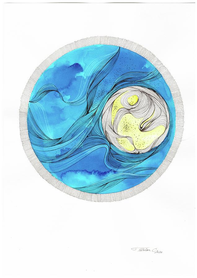 Moon Painting - The Moon by Camelia Tutulan Moon Painting - The Moon by Camelia Tutulan