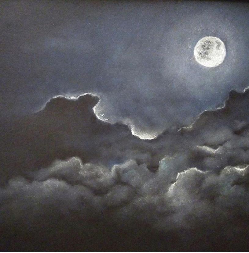 The Moon Pastel by Hanna Ratomskaya - Fine Art America