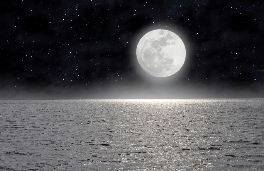 The moon on the sea Photograph by Claudio Balducelli - Fine Art America