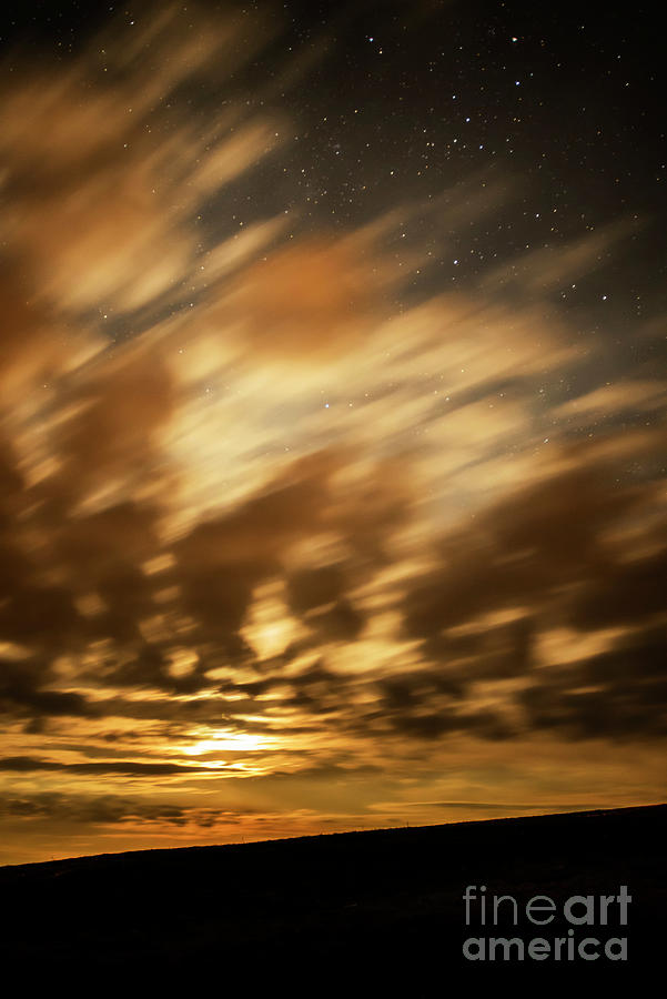 The Moon Stars and Moving Clouds Photograph by Thomas R Fletcher
