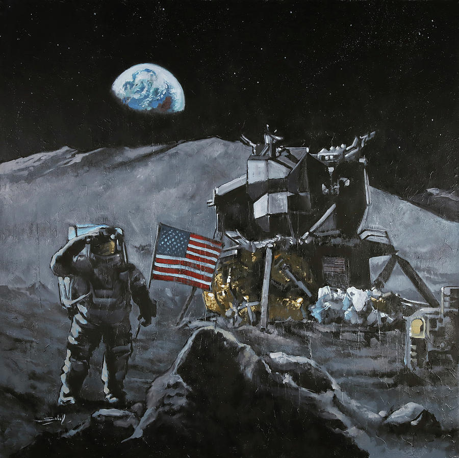 The Moon Visitor Painting by Sv Bell