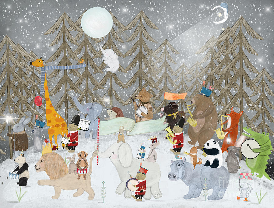 Jazz Music Painting - The Moonlight Parade by Bri Buckley Jazz Music Painting - The Moonlight Parade by Bri Buckley