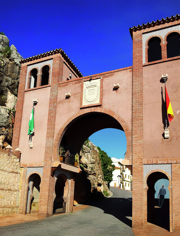 The Moorish Influenced entrance gate, The white, Moorish village of Comares, Malaga Province Photograph by Panoramic Images