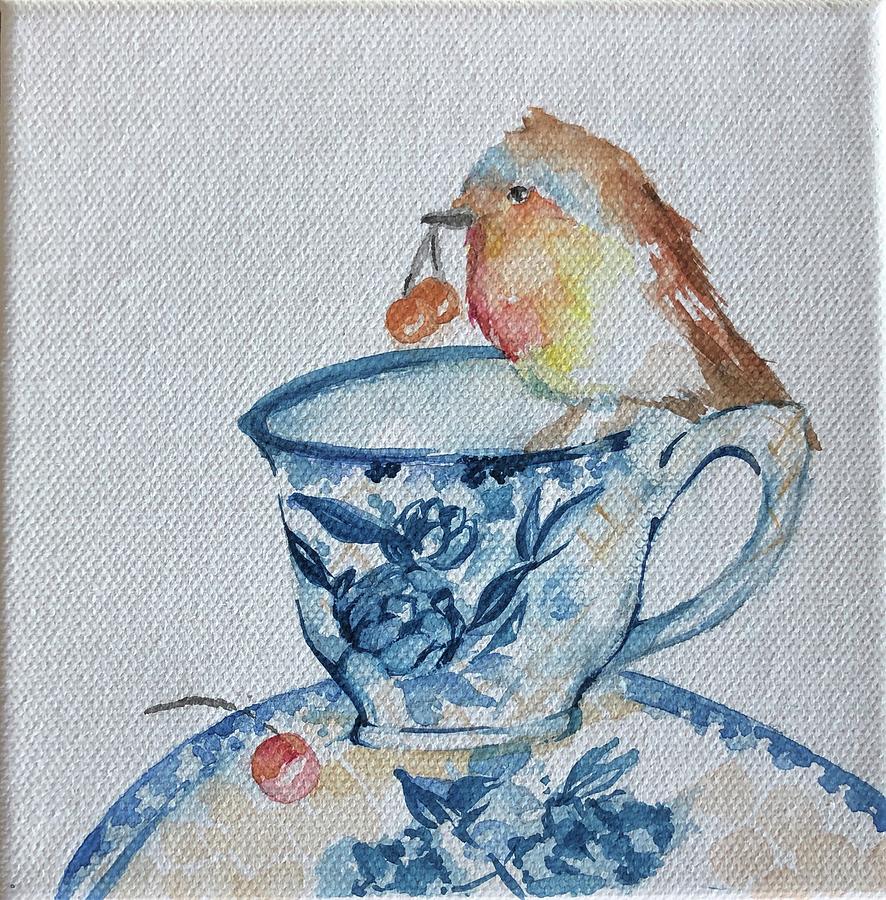 The Morning Cup of Tea - Robin Series 1 Painting by Shreya Sen