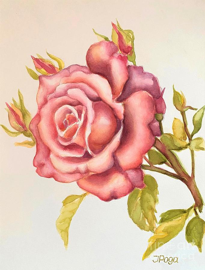 The Morning Rose Painting by Inese Poga