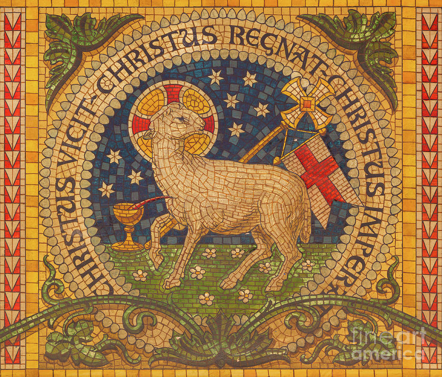 The mosaic of Lamb of God Photograph by Jozef Sedmak - Fine Art America