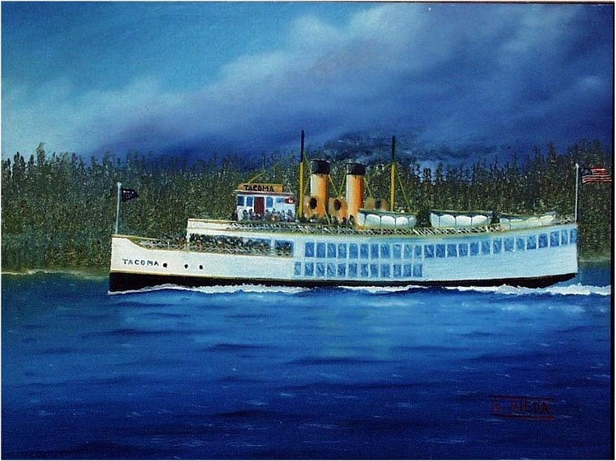 The Mosquito Fleet Ferry Tacoma Digital Art by George Bieda