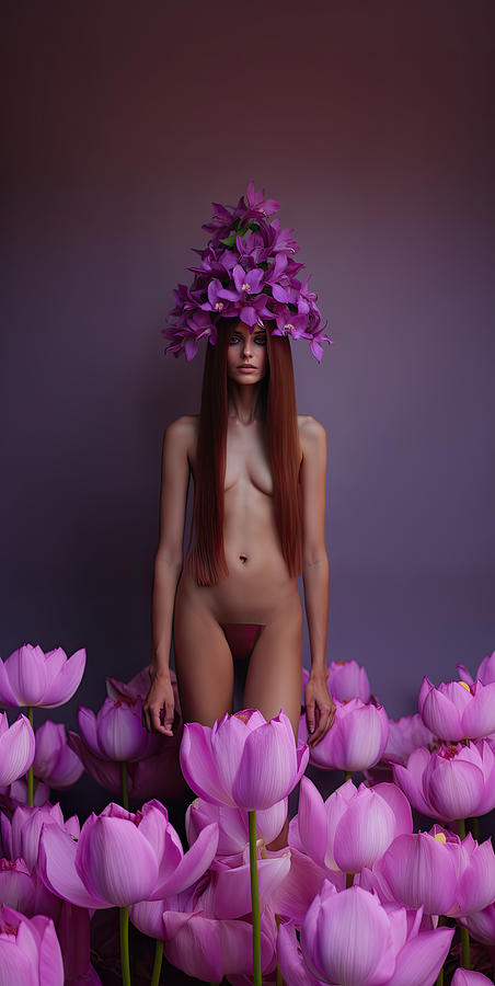 Flower Digital Art - The most beautiful flower in the garden by My Head Cinema