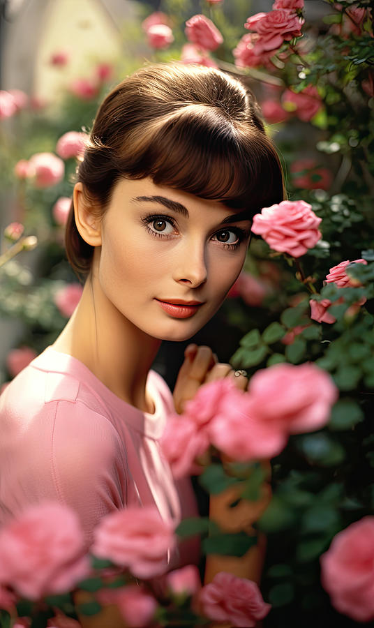 Audrey Hepburn Photograph - The most beautiful rose by My Head Cinema