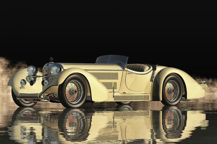 The Most Luxurious Sedan Of 1930 - Mercedes 710 Digital Art by Jan Keteleer