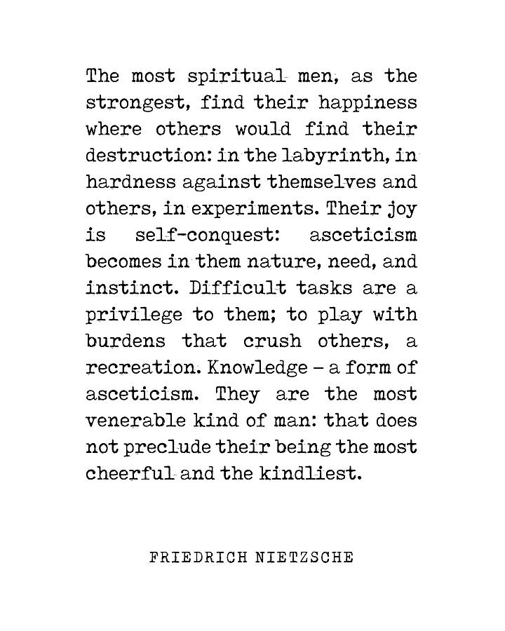 The most spiritual men - Friedrich Nietzsche Poem - Literature - Typewriter Print Digital Art by Studio Grafiikka
