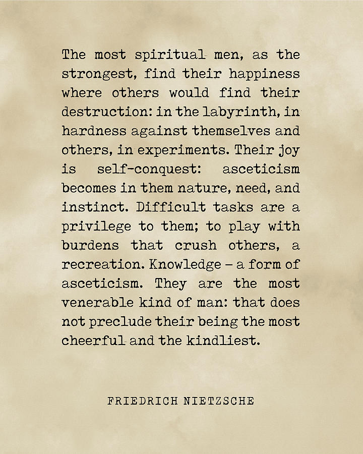 The most spiritual men - Friedrich Nietzsche Poem - Literature - Typewriter Print - Vintage Digital Art by Studio Grafiikka