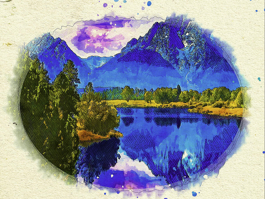 The Mountain Lake Mixed Media by Pheasant Run Gallery
