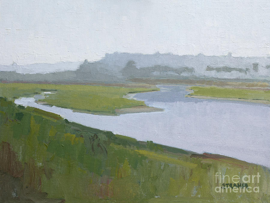 The Mouth, San Diego River Marsh, San Diego Painting by Paul Strahm