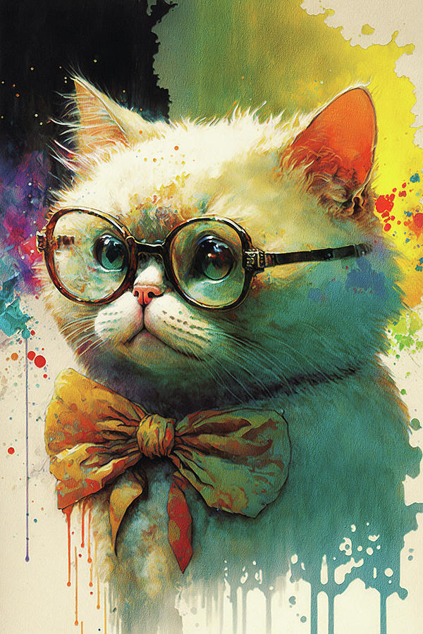 Munchkin Cat Watercolor Painting T-Shirt