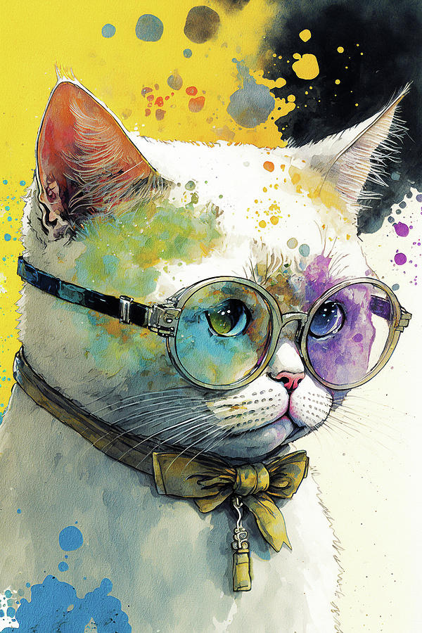 Munchkin Cat Watercolor Painting T-Shirt