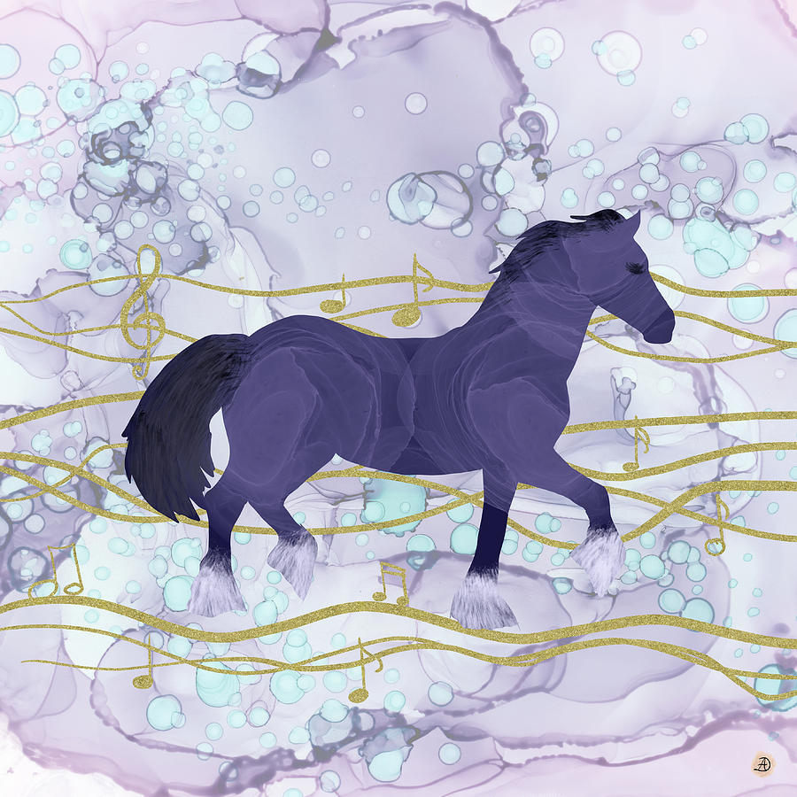 The Musical Horse Trotting in the Rhythms of Nature Digital Art by Andreea Dumez