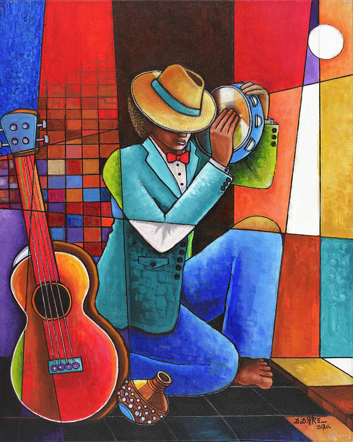 Music Painting - The Musician by Darlington Ike