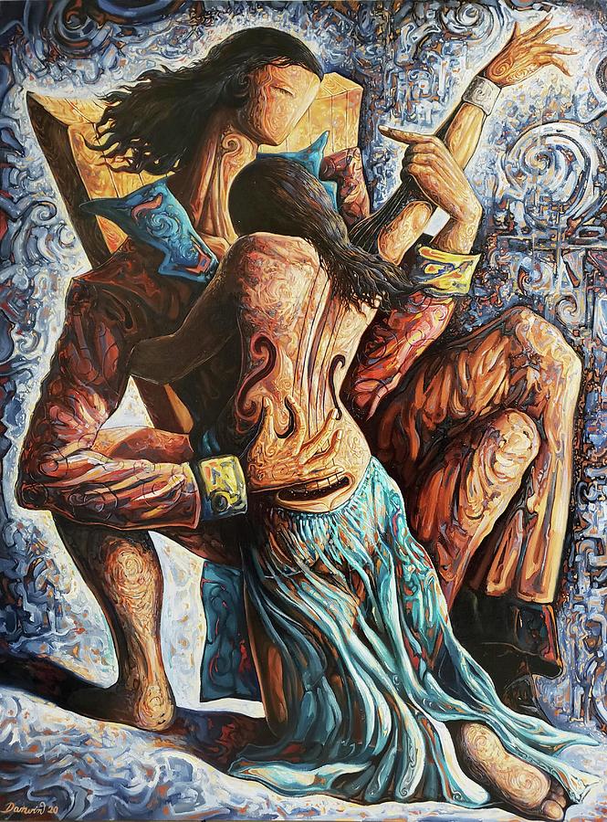 Couple Painting - The Musician by Darwin Leon Couple Painting - The Musician by Darwin Leon