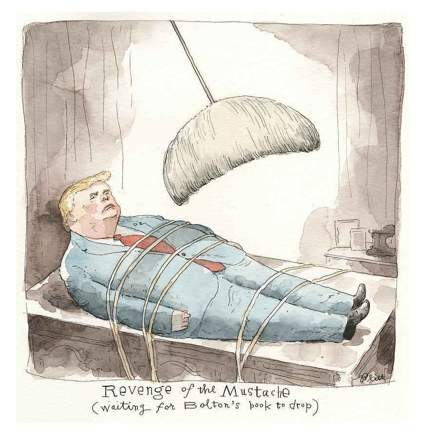 The Mustache of Damocles Drawing by Barry Blitt