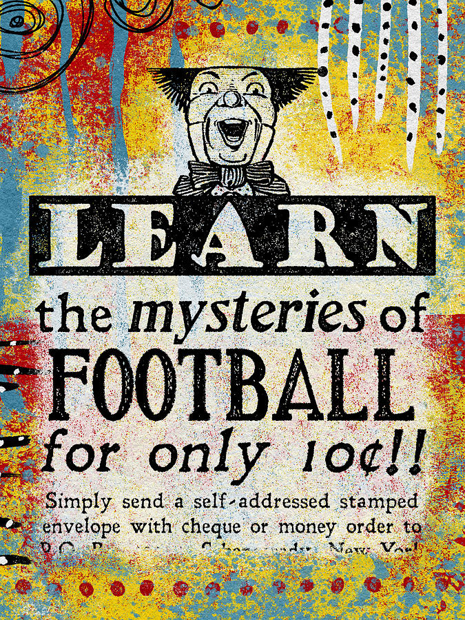 Primary Colors Mixed Media - The Mysteries of Football by Flo Karp