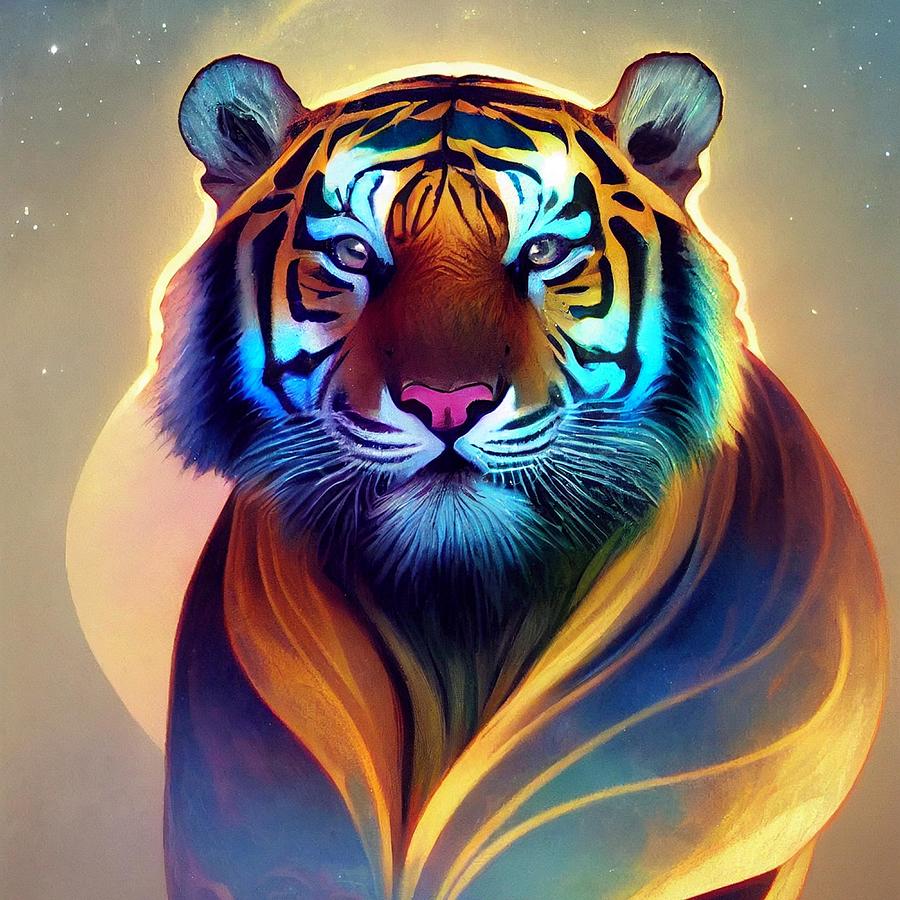 The Mysterious Tiger Digital Art by Claudia Machado - Pixels