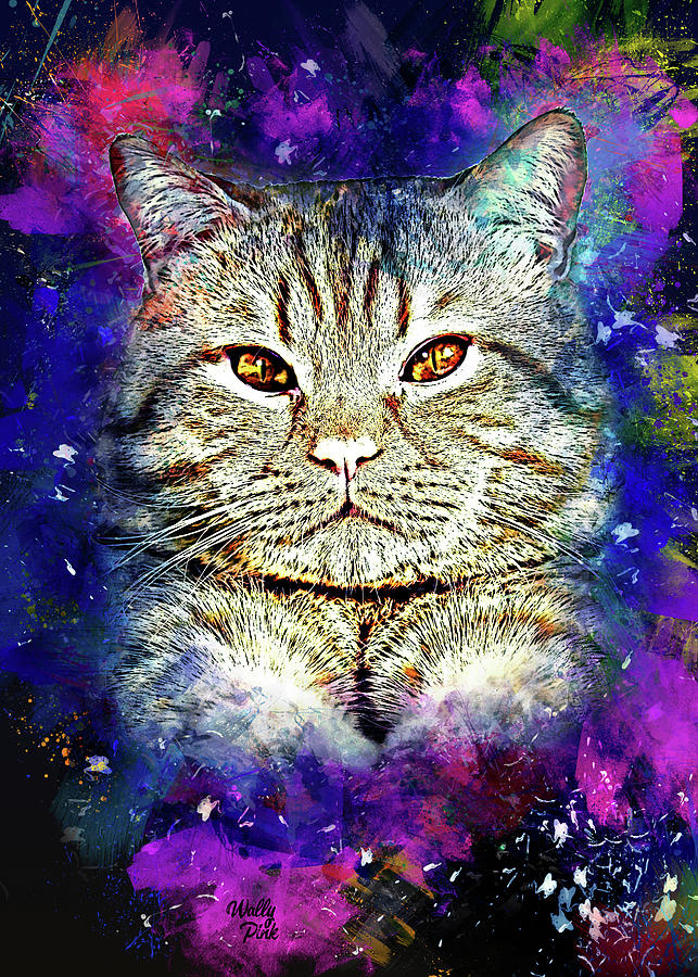 The mystical Cat Digital Art by Wally Pink