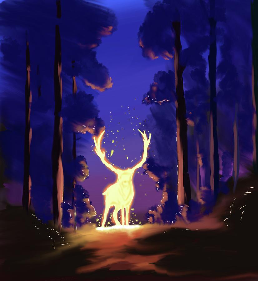 The Mystical Deer Digital Art by Sanasee Kanageswaran - Fine Art America