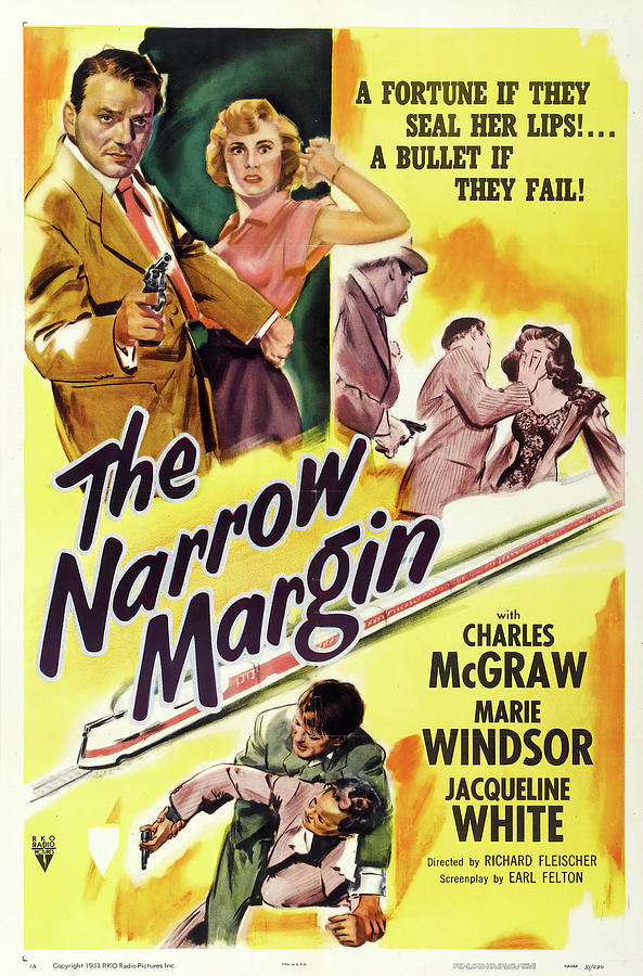 The Narrow Margin, with Charles McGraw and Marie Windsor, 1952 Mixed Media by Movie World Posters