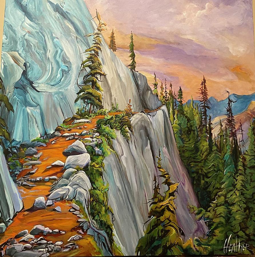 Mountain Painting - The Narrow Path by Heather Pant
