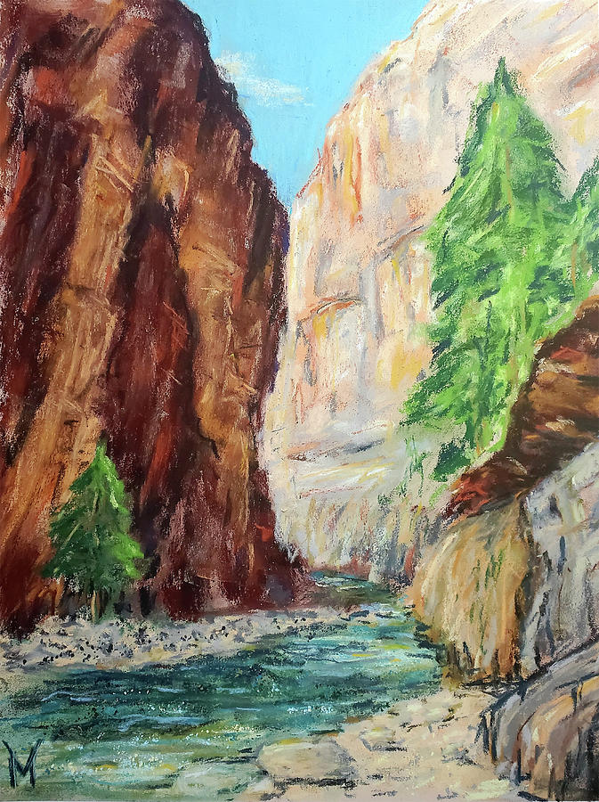 The Narrows, Zion Utah Painting by Maria Langgle