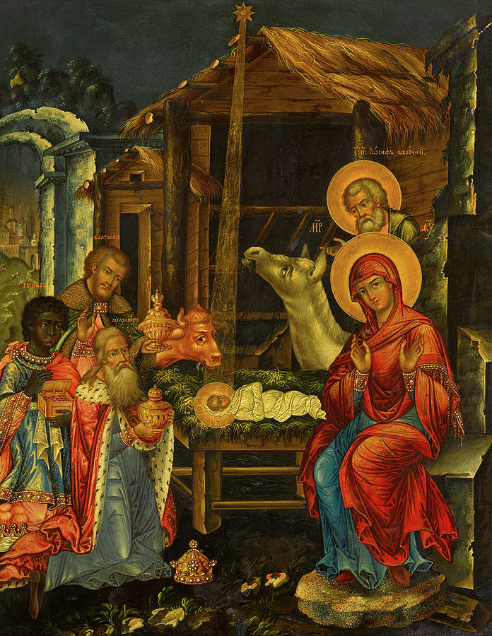 The Nativity Painting by Russian icon