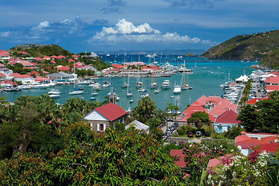 The natural harbor of Gustavia in  Saint-Barthélemy, french west indies. Photograph by Reed Kaestner