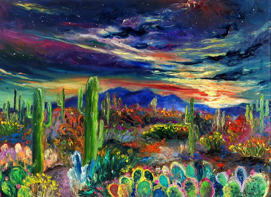 The neon desert Painting by Hafsa Idrees