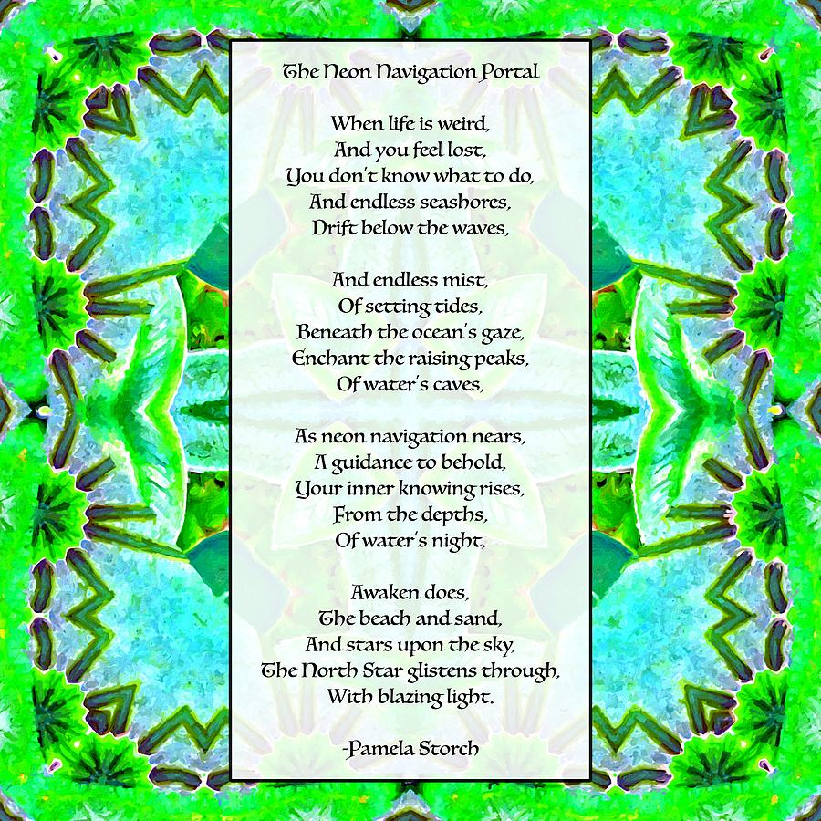 The Neon Navigation Portal Poem Digital Art by Pamela Storch - Fine Art ...