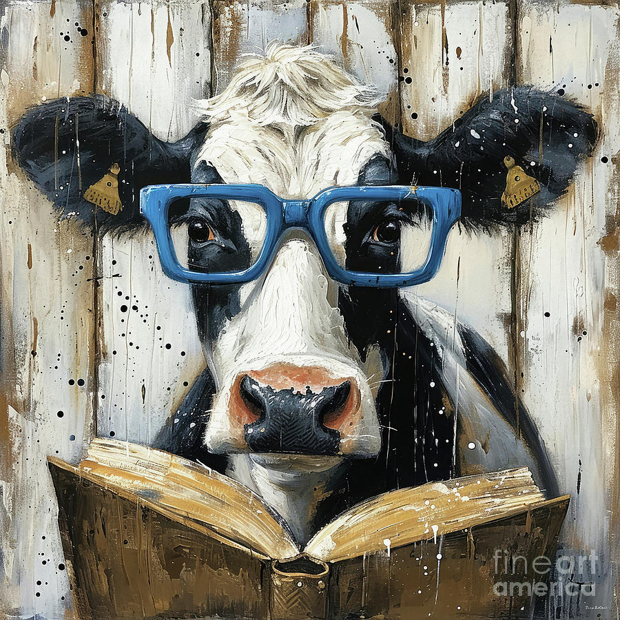 The Nerdy Cow Painting by Tina LeCour